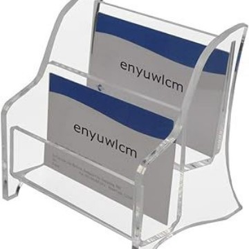 亚克力名片盒前台桌面卡片槽收纳盒摆台台面放明信片车载名片架座