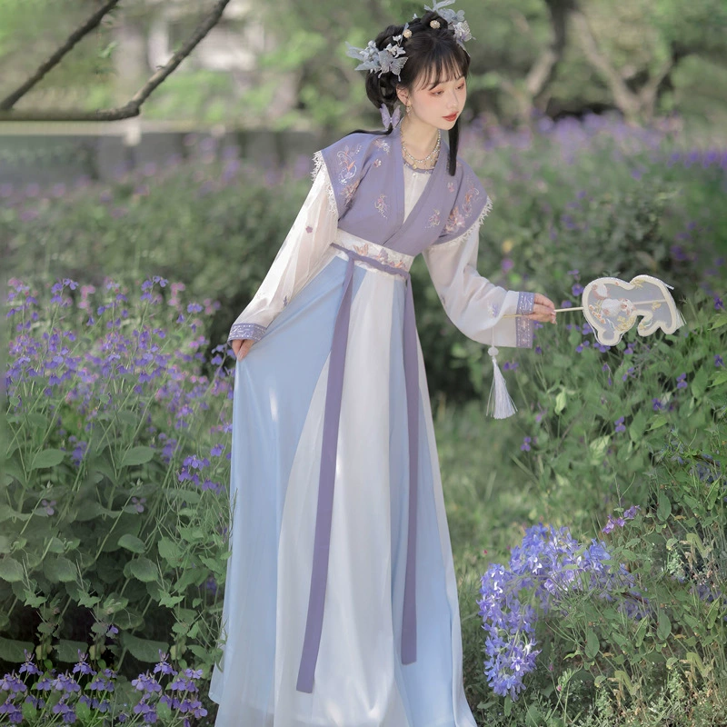 Оригинальный дизайн новая Yuege Meng Hanfu женский китайский стиль Jin стиль перекрестная горловина талии pleated юбка Weijin стиль повседневная 8296
