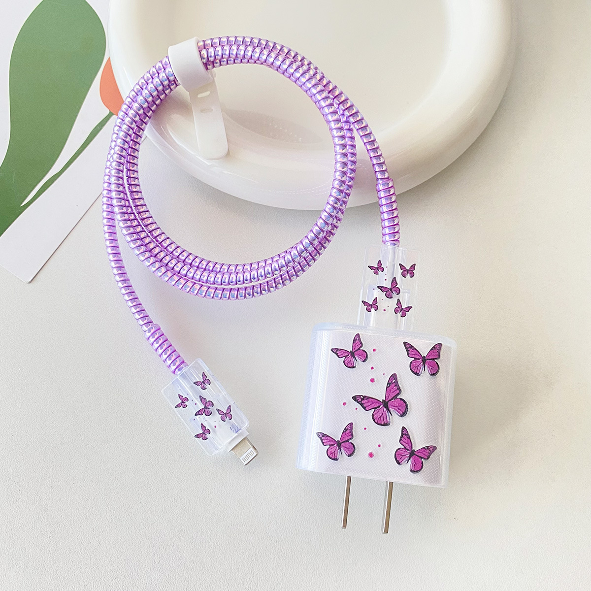 삼성 25w-보라색 나비 헤드 커버 라인 커버 2 1 m 레이저 퍼플 로프