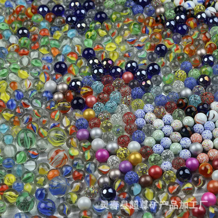 批发玻璃球 弹珠1416mm游戏机25mm彩色玻璃珠鱼缸装饰珠子