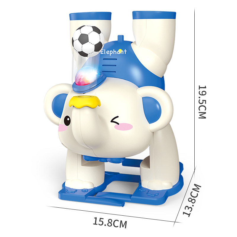 Nuevas luces eléctricas transfronterizas de música invertida caminando elefantes divertidos flotantes bolas de soplado juguetes bebés regalos al por mayor