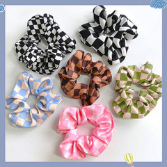 New Energetic Colorful Checkered Braided Hair Tie Ins Fabric Large Elastic Hair Band Wide Headband Korean Hairstyle Trendy Accessory