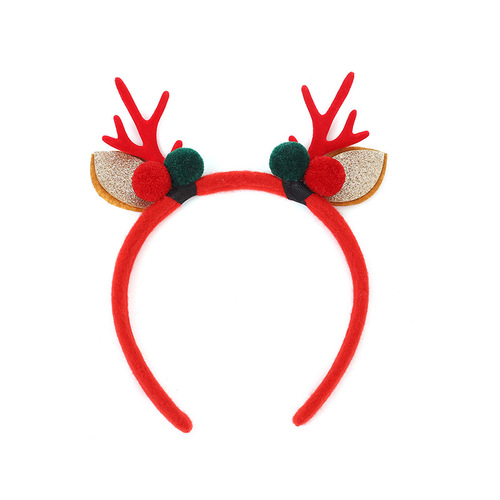 Cross-border Christmas antler headband, cartoon plush elk headband, Christmas party decoration headband, antler headband