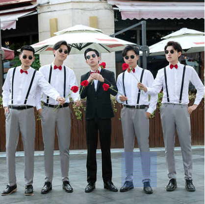 Mejor hombre traje chaleco camisa traje novio ropa de boda mejor hombre grupo traje estilo occidental vestido para hombres