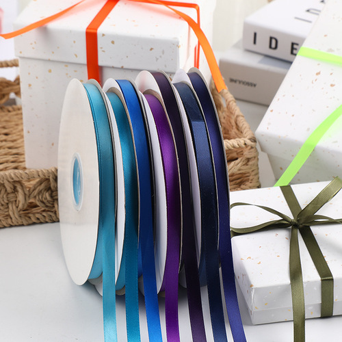 1cm high-density polyester strap binding woven ribbon cake baking gift box flower wrapping silk ribbon silk ribbon wholesale