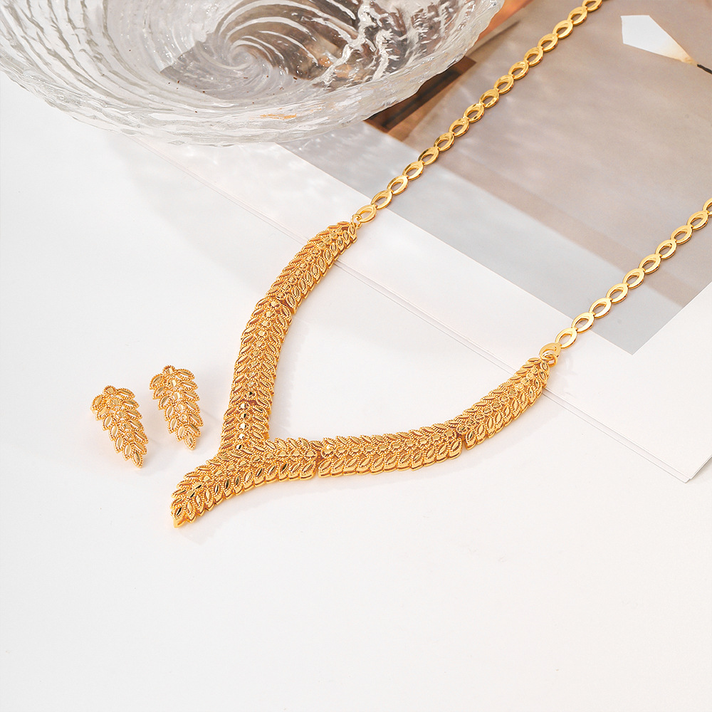 Europeos y estadounidenses juegos de joyería, joyería para mujeres, collares de pendientes, dos piezas, opciones transfronterizas, joyería popular y exquisita image 3