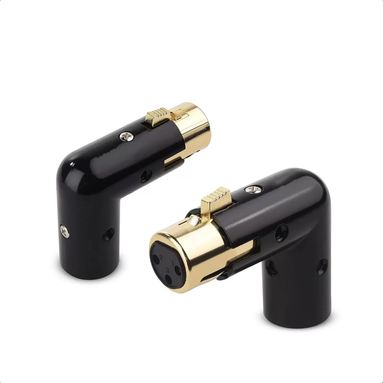 三芯90度音频转接头卡侬弯公母插头L型旋转直角XLR平衡连接调音台
