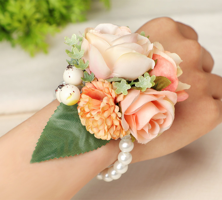 Fashion Bride Simulation Flower Bracelet Wedding Wedding Supplies Wholesale display picture 3