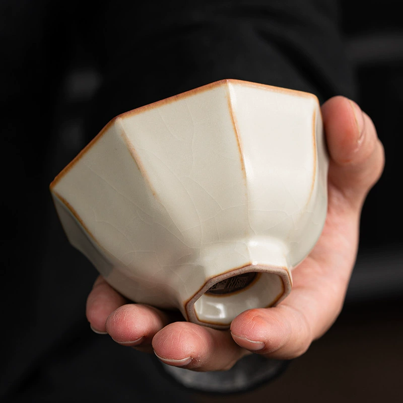 Керамическая чайная чашка Chinese Ru Kiln Tea Cup Master Cup Open Side to Rather Kung Fu Tea Set Ceramics Drinking Tea Cup Home Products