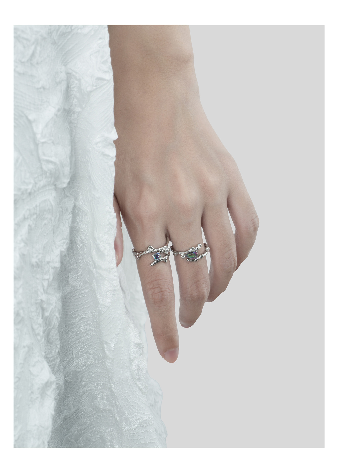 Fashion Geometric Copper Plating Zircon Rings 1 Piece