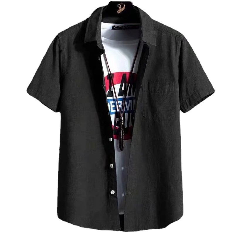 2022 camisa de manga corta de los hombres de verano nuevo estilo coreano casual Slim Top hombres de negocios Oxford camisa de color puro