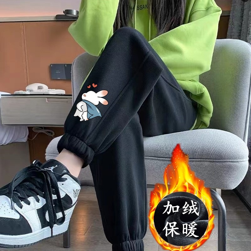 뒷면 토끼 레깅스 블랙 팬츠와 벨벳