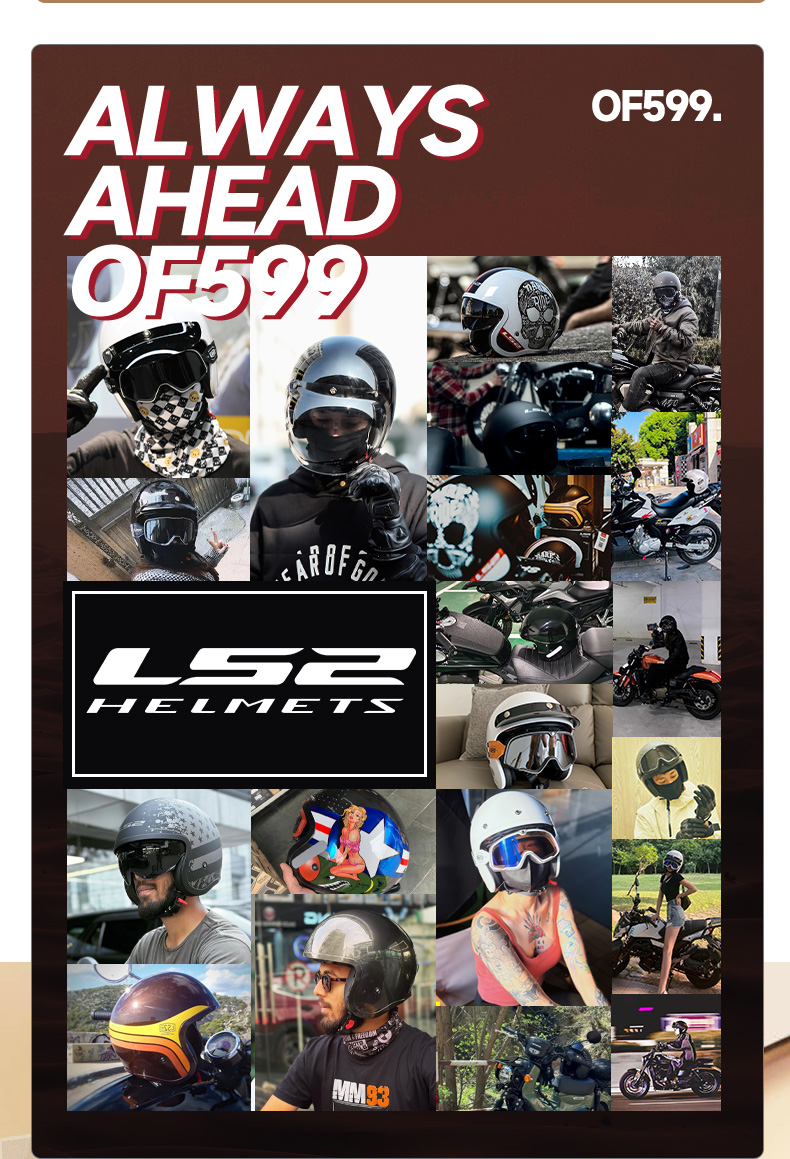 LS2 Retro Half Helmet Motorcycle Cruiser Helmet OF599