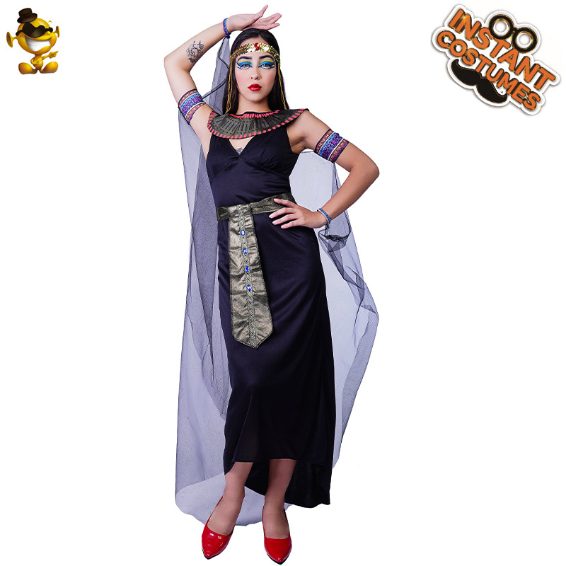 Las mujeres adultas de Halloween Cleopatra Cosplay traje mascarada etapa rendimiento ropa
