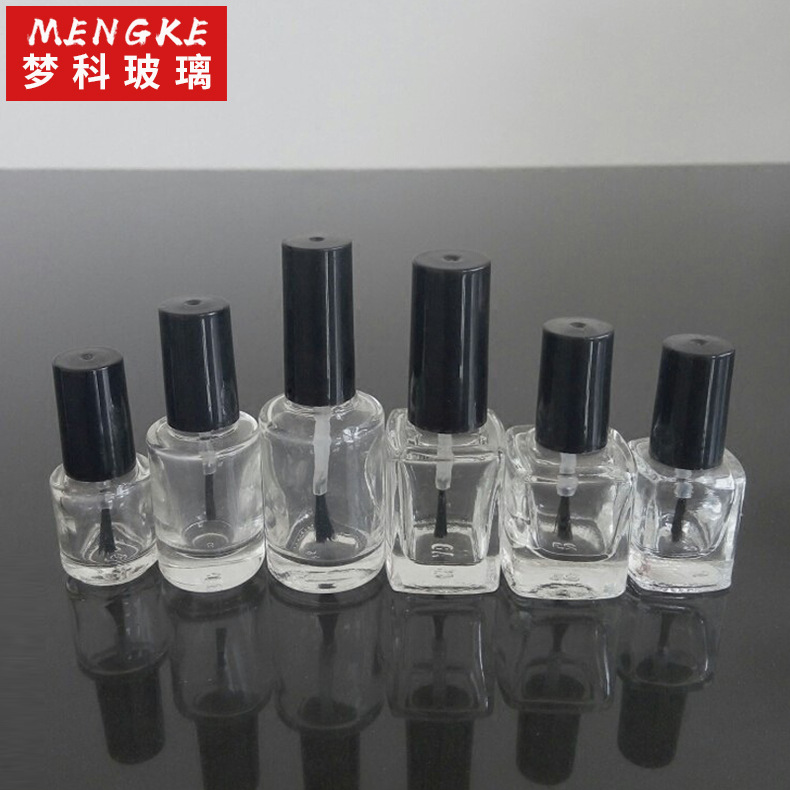 厂家供应5ml10ml15ml玻璃指甲油瓶空瓶 透明指甲油瓶子带毛刷