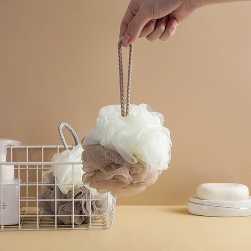 Large bath ball, non-scattered bath flower ball, color-matched bath rub, back rub, foaming toiletries, bath flower, bath towel
