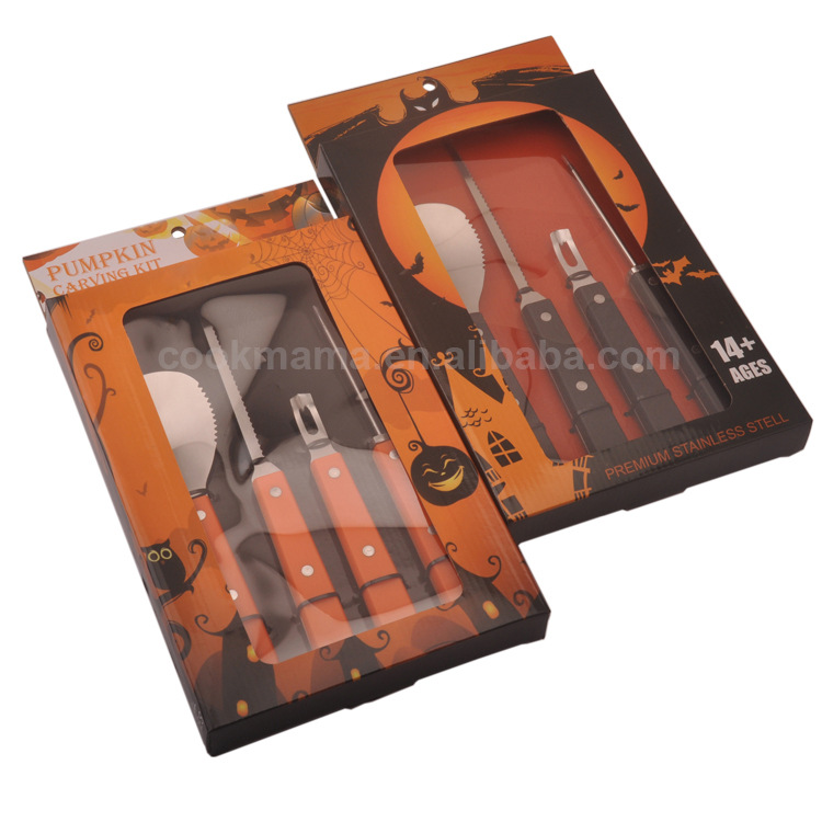 pumpkin carving kit 热卖品4件套装雕刻工具雕刻刀南瓜刀模