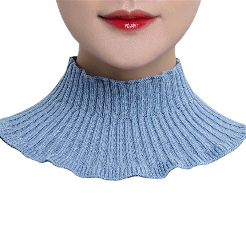 [Hilo con núcleo amigable para la Piel] bufanda de mujer pullover primavera y otoño cálido cuello de protección cervical collar falso decorativo lana de punto