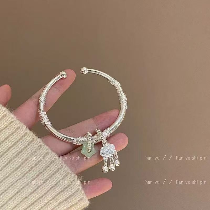 25 Years New Style, Peace and Prosperity with Jade, Colorful Bracelet, Niche Design, Peace Lock, Chinese Style Pendant Bracelet