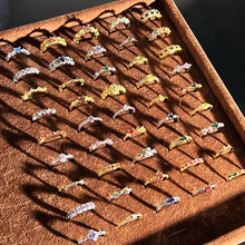 抖音直播彩宝系列开口戒指女简约时尚小众设计甜酷轻奢高级感配饰