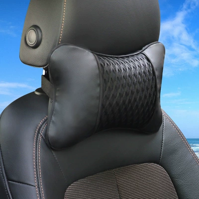 Car Headrest and Lumbar Support Headrest - headrest-single-pack-black-black-line