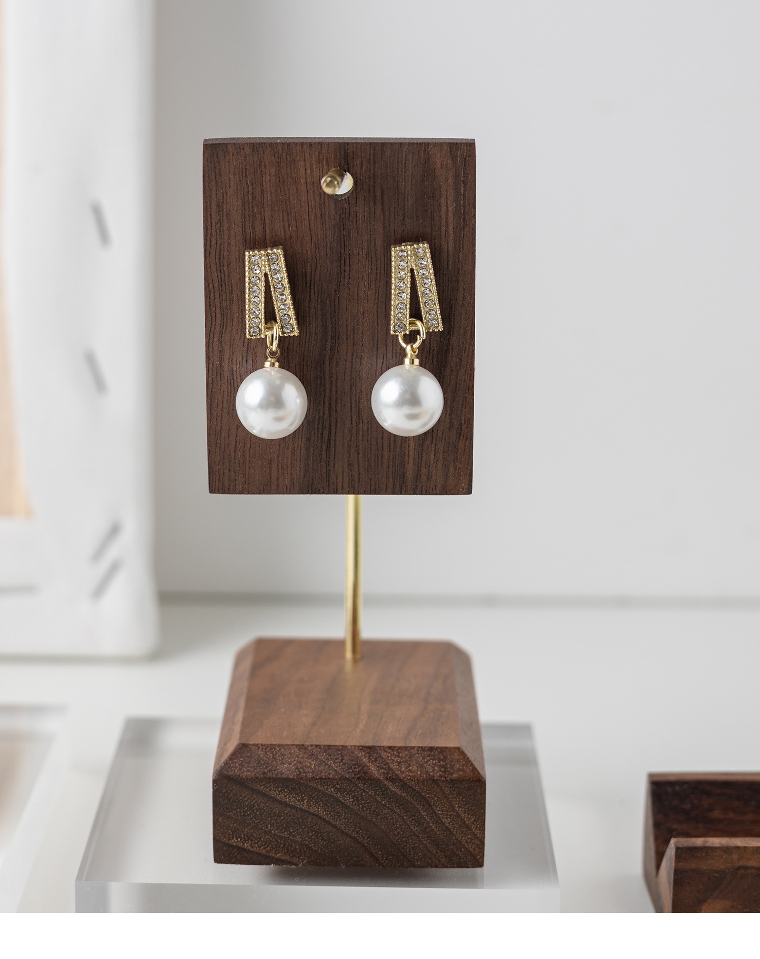 5g Weight Jewelry Rack Classification 1 Piece Quantity solid wood Material Stripe Pattern Vintage Style Style Wholesale Jewelry Vintage Style Stripe Solid Wood Jewelry Rack 9