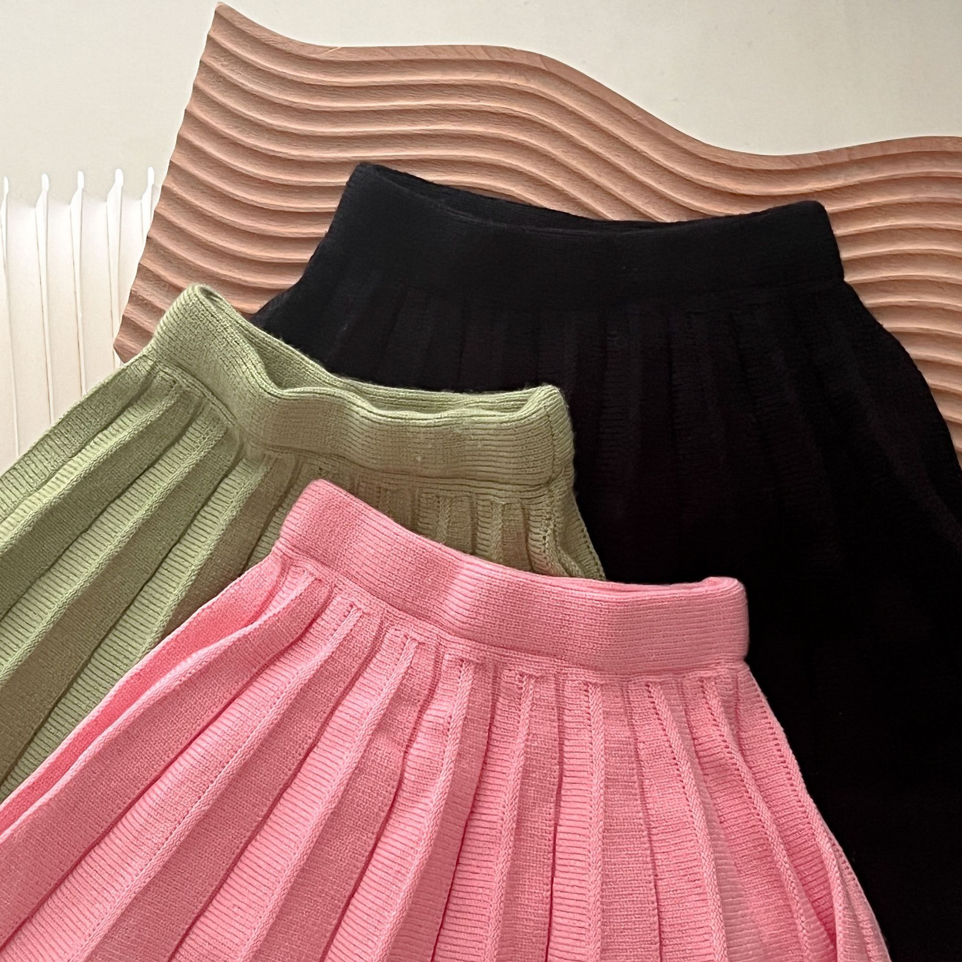 JINYONG 2024 New Autumn and Winter Knitted Girl's Small Fragrant Style Set Skirt_voghion.com