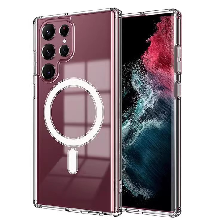 Funda magnética transparente para Samsung S26 Ultra, cubierta protectora acrílica de alta transparencia para S25 Plus, A57