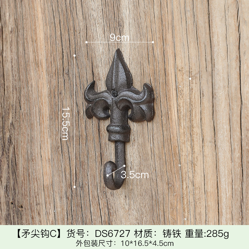 ヨーロッパのレトロなレトロなスタイルの鋳鉄のフックの装飾の雑貨のフックのフックのフックのフックのフックの壁の装飾|undefined