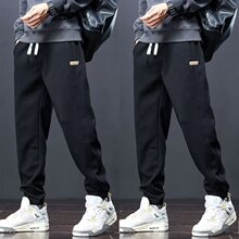 卫裤男秋冬季2025新款潮牌工装束脚裤子加绒休闲哈伦运动长裤