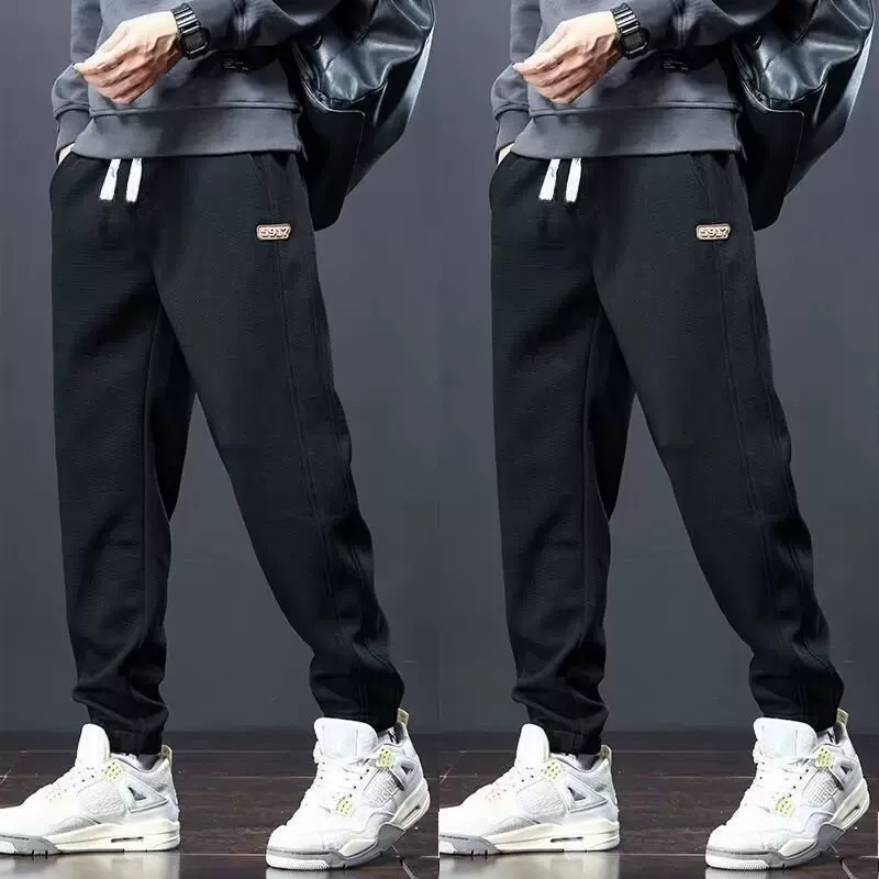 卫裤男秋冬季2025新款潮牌工装束脚裤子加绒休闲哈伦运动长裤