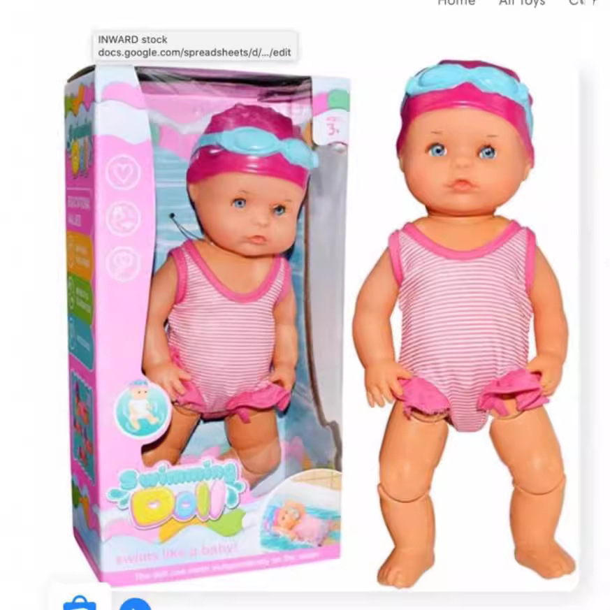 Niños transfronterizos jugando en el agua para aprender a nadar, muñeca de natación de 6 pulgadas, cuerda de la piscina, 13 pulgadas, eléctrico con articulaciones