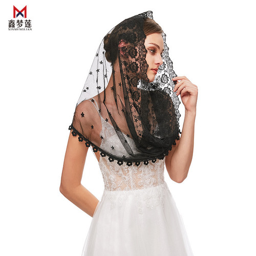 Cross-border supply bridal veil new European and American lace bridal veil long short wedding dress accessories