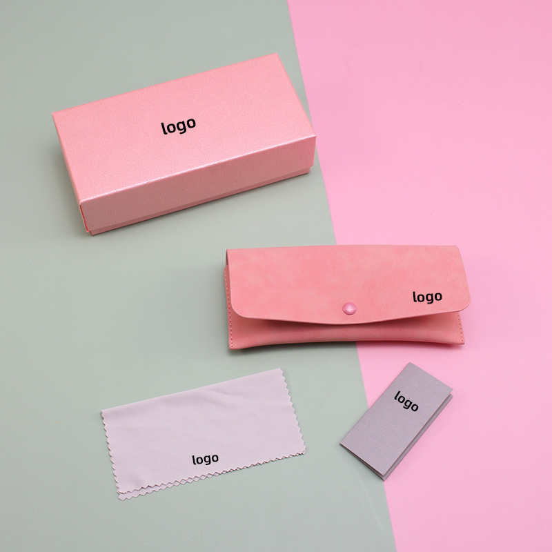 New Miu Miu Leather Sewn Sunglasses Case Pink Women's Soft Bag Brand Soft Bag Sunglasses Box Customization