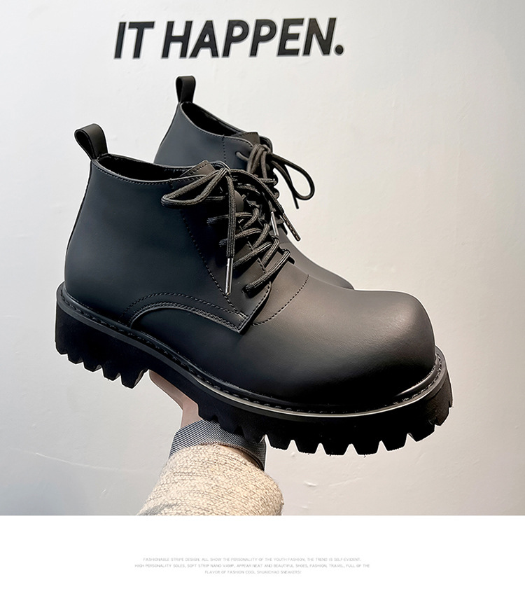 Herren Leder Chukka Boots Mit Dicker Sohle Im Arbeitsstil_voghion.com