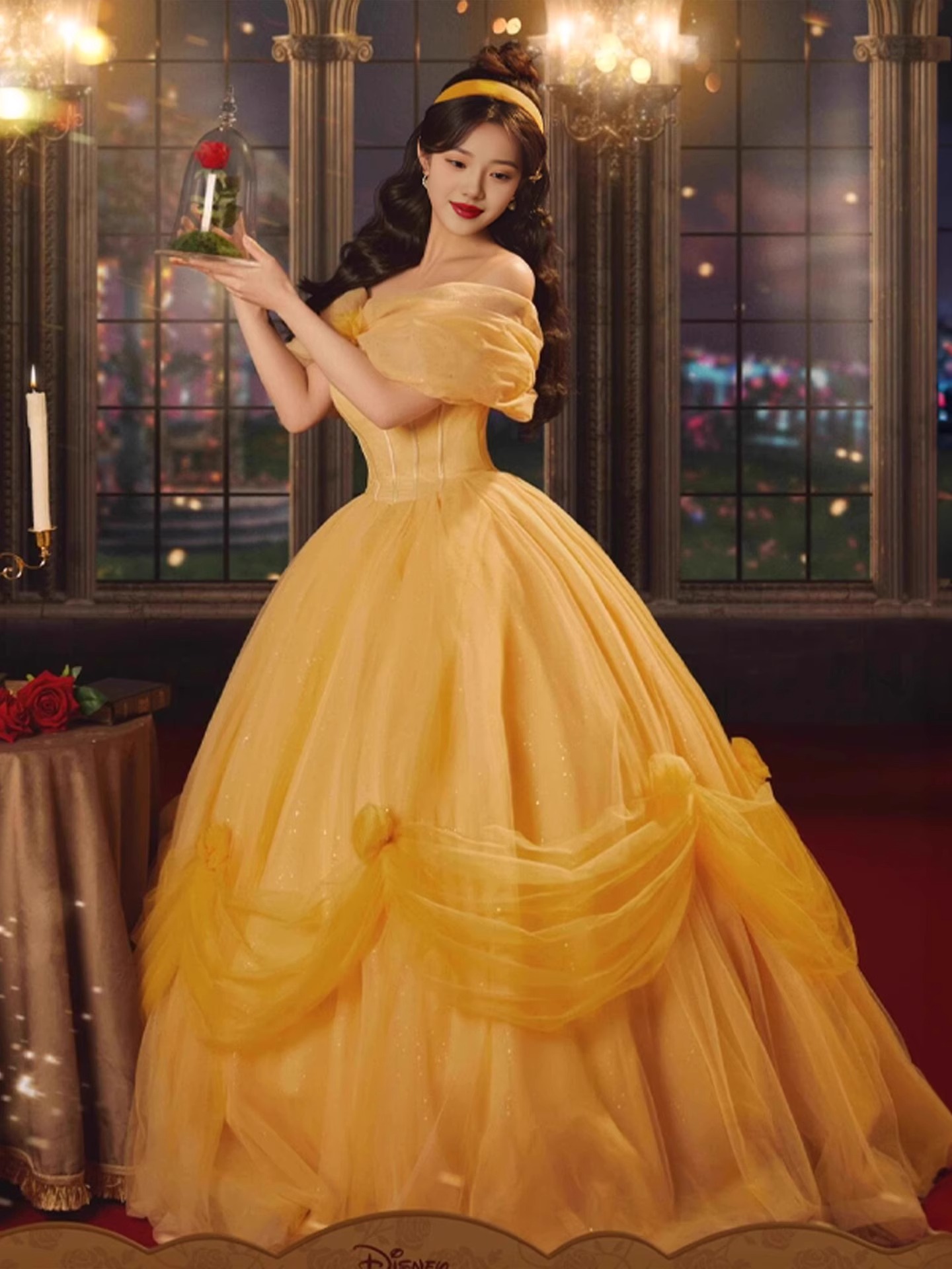 Abito da sera giallo per cerimonie e performance artistiche_voghion.com