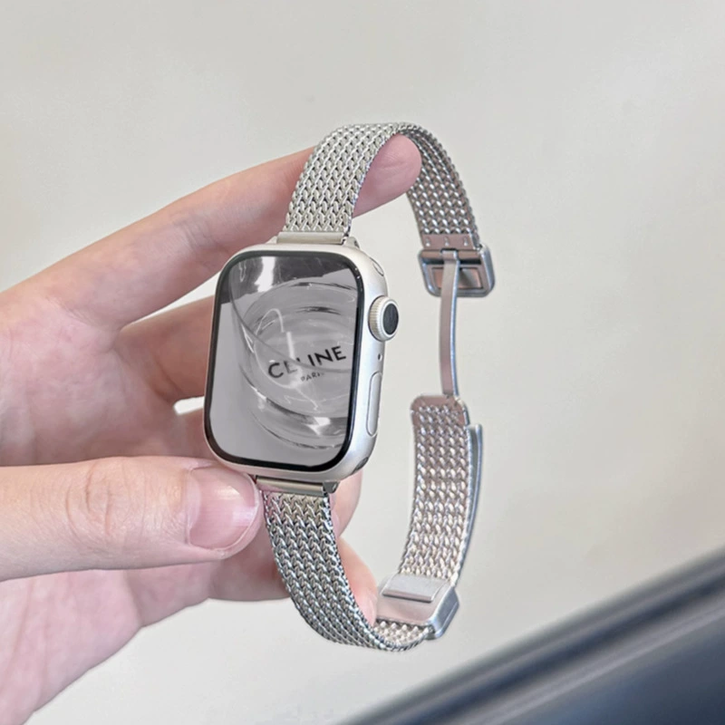Подходит для Apple iWATCHSE3456789 поколения Xiaoman пояс пшеничный ухо магнитное поглощение человеческий характер сеть металлический ремешок часов
