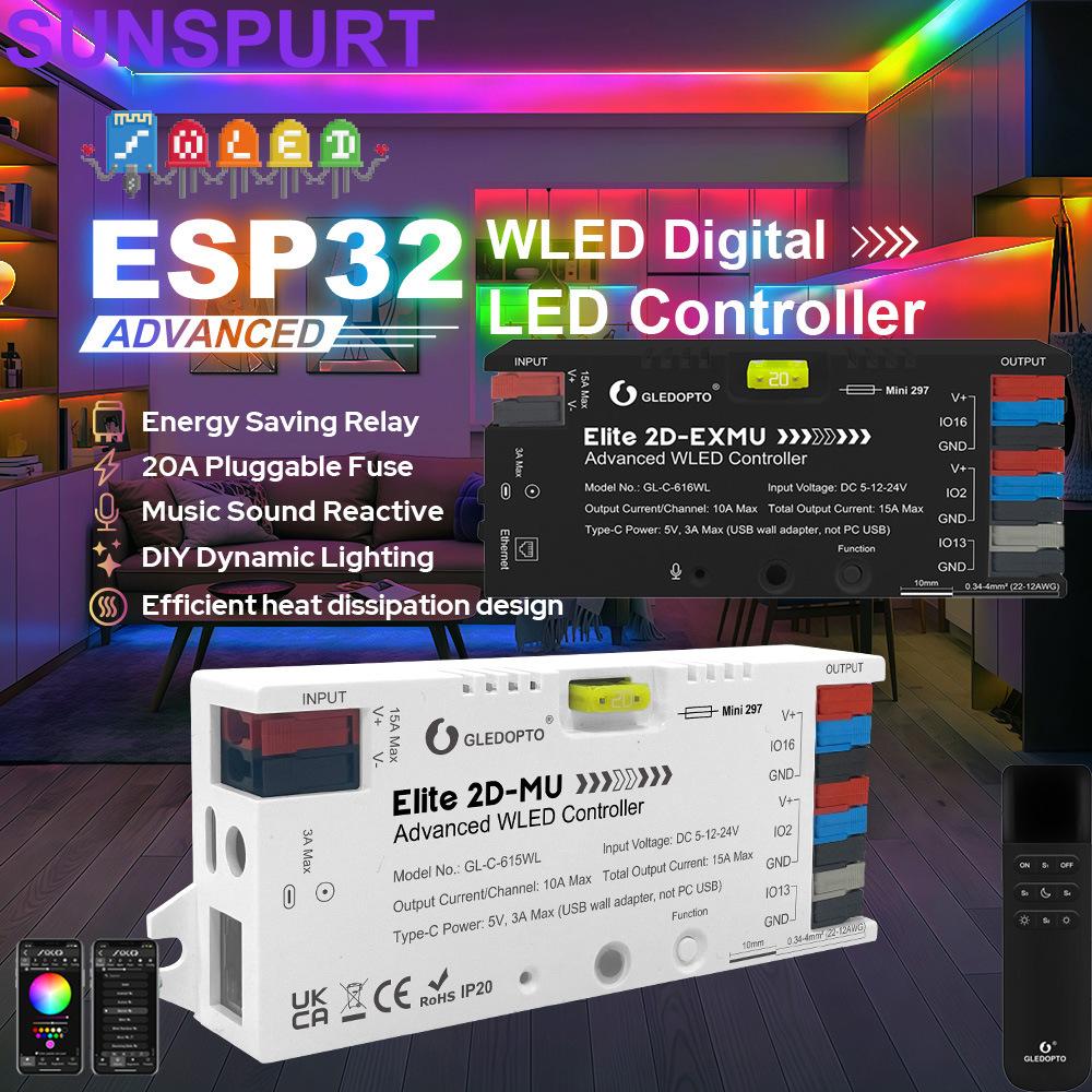 GLEDOPTO重磅新品精英系列带以太网接口ESP32 WLED控制器全新外壳