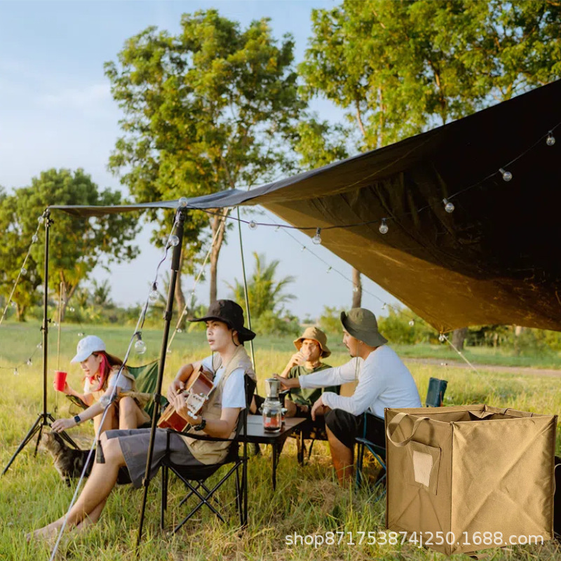 Camping Equipment Outdoor Folding Trash Can Small Triangular Storage Box Camping Equipment Portable Storage Box Factory Ready Stock