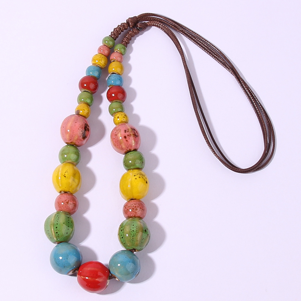 72g Weight Long Necklace Classification Wholesale Jewelry Original Design Geometric Ceramics Long Necklace