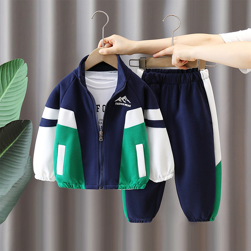 5920 Traje deportivo para niños Primavera y otoño 2025 Nueva ropa deportiva para niños Traje de dos piezas de otoño para niños Traje de moda