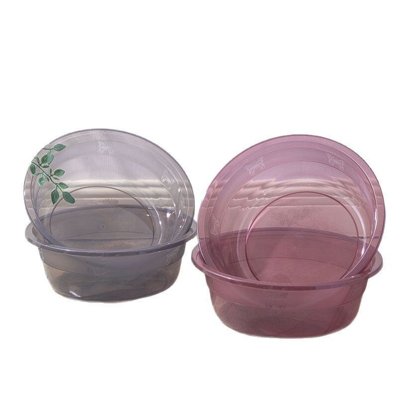家庭用プラスチック透明洗面器肥厚大型洗面器学生寮足洗い桶ベビー小さな洗面器プラスチック洗面器|undefined