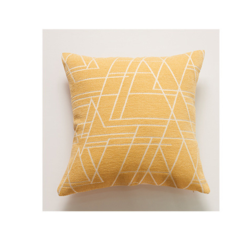 Chenille sofá cojín almohada simple línea geométrica modelo sala de estar respaldo cintura almohada en stock