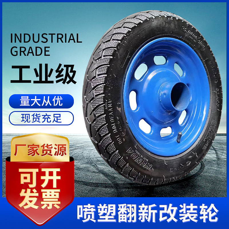 Factory supply 300-10 industrial and mining wheels 16 inch rubber solid tire cart wheels industrial and mining wheels