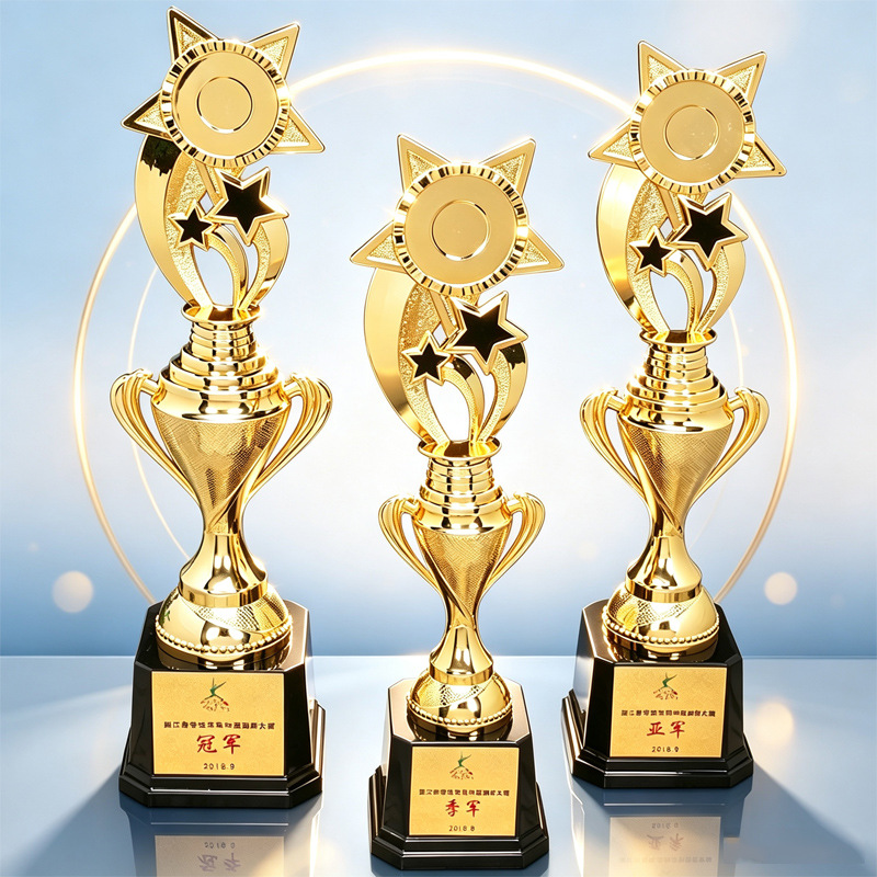 Trofeo Deportivo Infantil Estrella de Cinco Puntas de Plástico para Eventos Deportivos