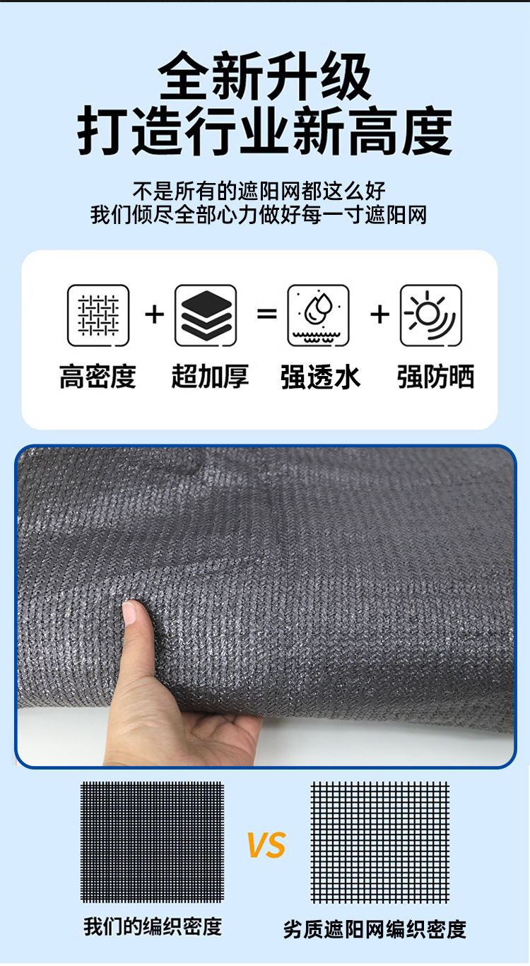 灰色遮阳网包边打孔
