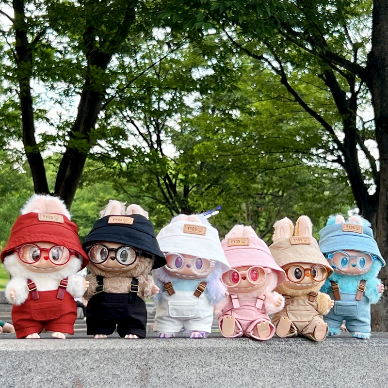 Детская одежда Labubu первого, второго и третьего поколения, одежда Labubu, комбинезон, комплект шапок, одежда для виниловых кукол для вечеринок