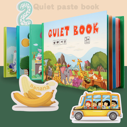 Cross-border enlightenment quiet pasting book puzzle children's educational early education repeated pasting literacy paper toys wholesale