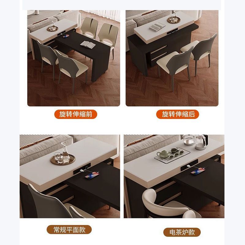 Mesa de comedor de tabla de roca doméstica de alta calidad integrada telescópico multifuncional de tabla de roca pequeña casa tipo madera sólida giratoria