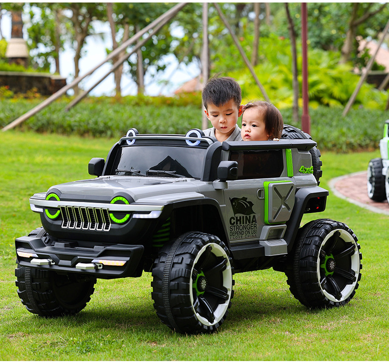 Coche eléctrico para niños puede sentarse doble coche de juguete de control remoto para bebés vehículo todoterreno de control remoto de cuatro ruedas Coche eléctrico para niños
